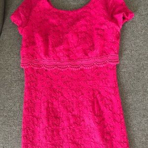 Laundry Shelli Segal crochet embroidery dress